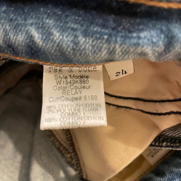 Rag & Bone The Skinny Racer Relay Wash‎ Ankle Zip Blue Jeans Sz 24 NEW - Picture 7 of 9
